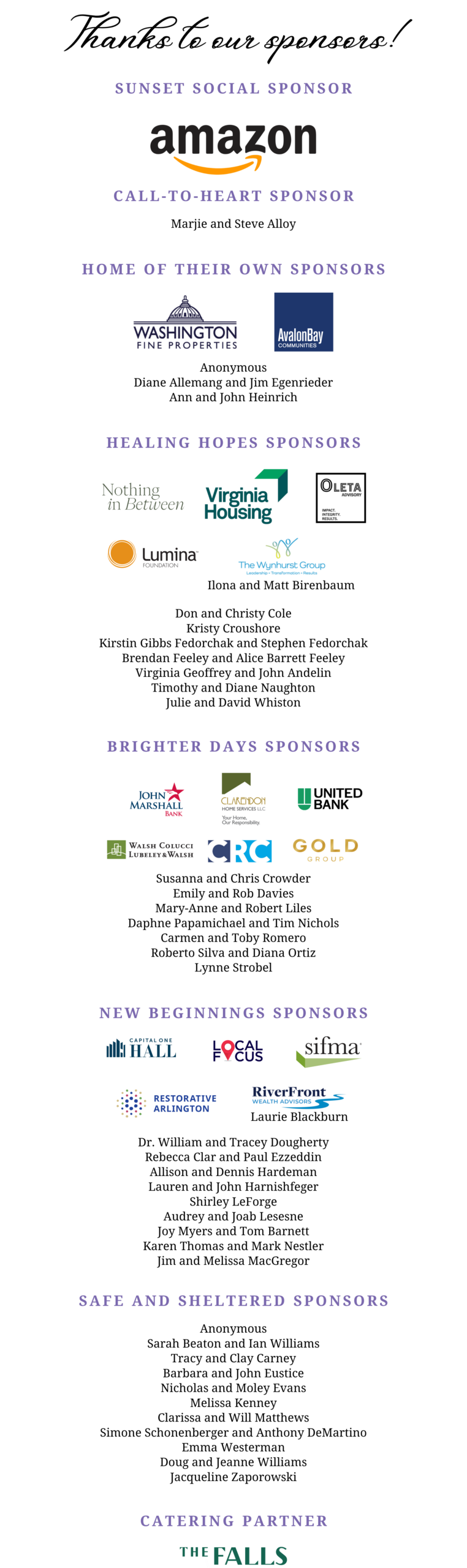 2026 Open Hearts, Open Doors Sponsors