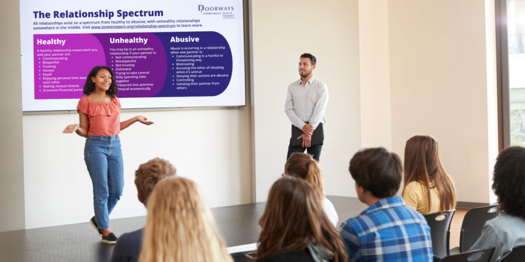 Preventionist leads workshop discussing the relationship spectrum